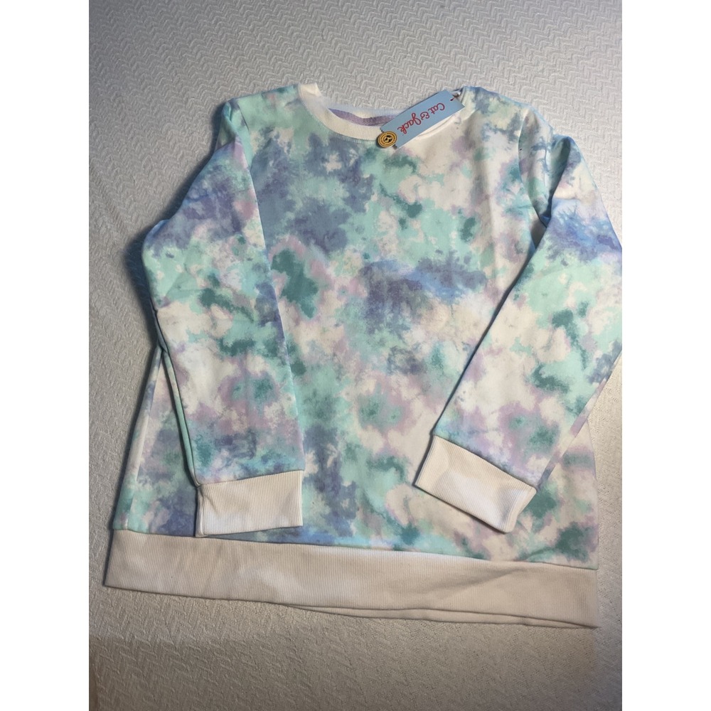 Cat & Jack Girls Tie Dye Sweatshirt Pullover Top Size L 10 12 Plus